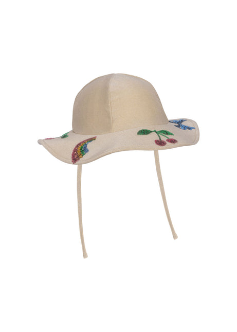 Cappello da sole Konges Slojd Baby Beatrice Bianco sporco