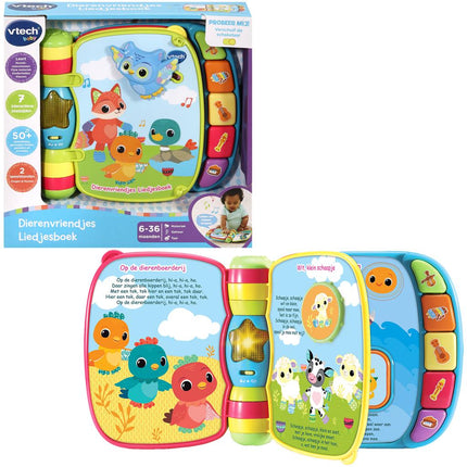 Vtech Baby Boekje Dierenvriendjes Liedjes Blauw - Vtech - Babywinkel - 3417761667729